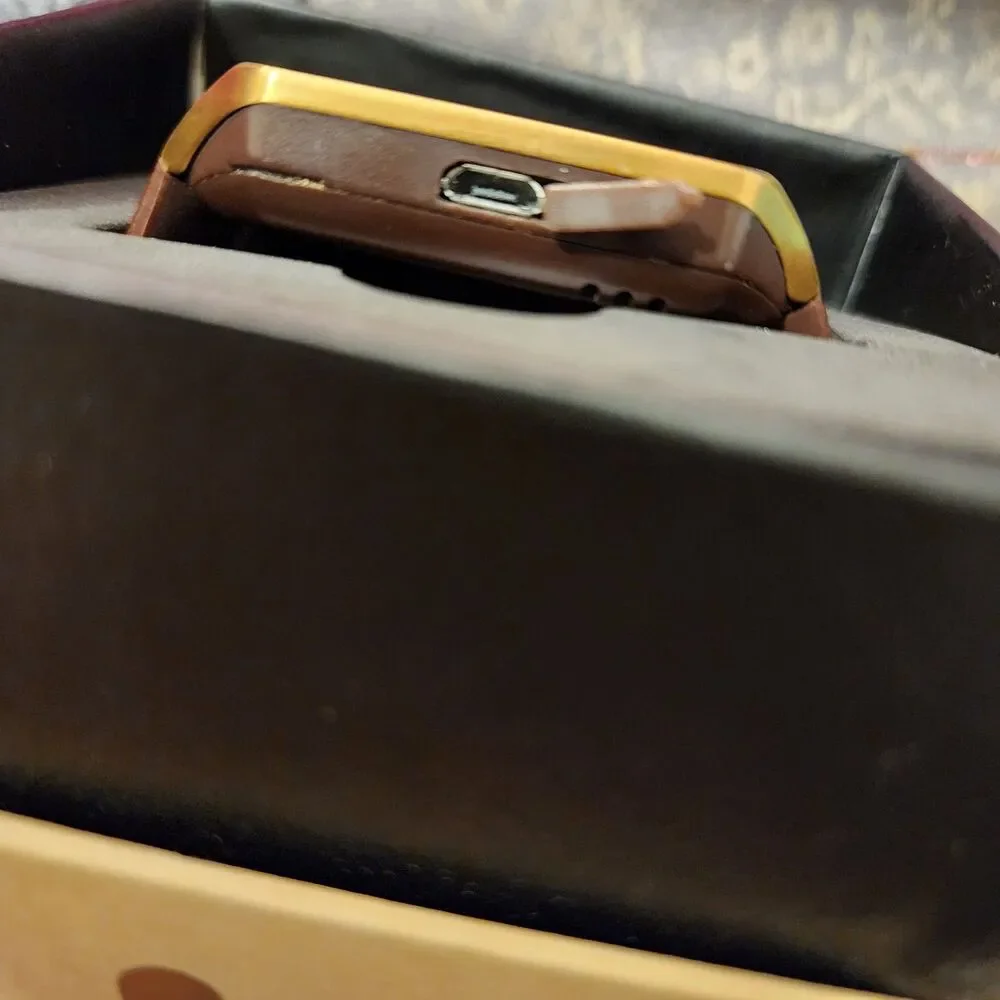 Unbranded Brown And Gold Bluetooth Rechargeable Smart Watch.